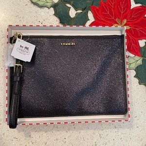Coach Wristlet - Sparkly Black - NIB NWT